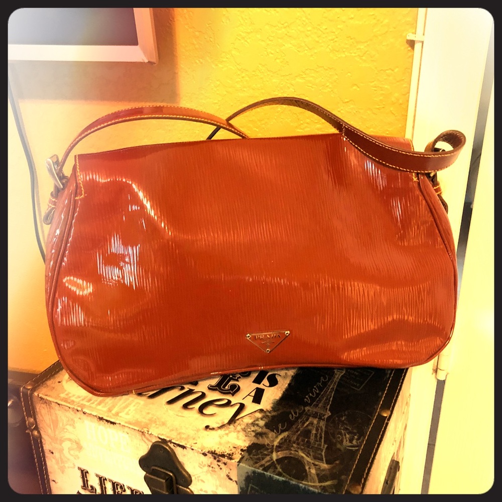 Prada Vernice Patent Leather Shoulder Bag